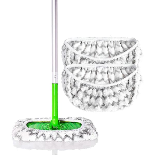 2-pak Mikrofiber Genanvendelige Moppepuder Kompatible Med Sweeper Mopper Vaskbare Moppepuder Til Våd & Tør Brug