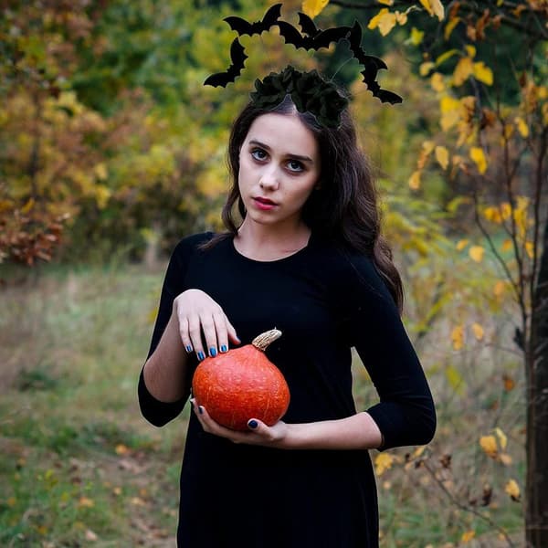 Halloween Musta Lepakko Hiussanka Asuste Musta