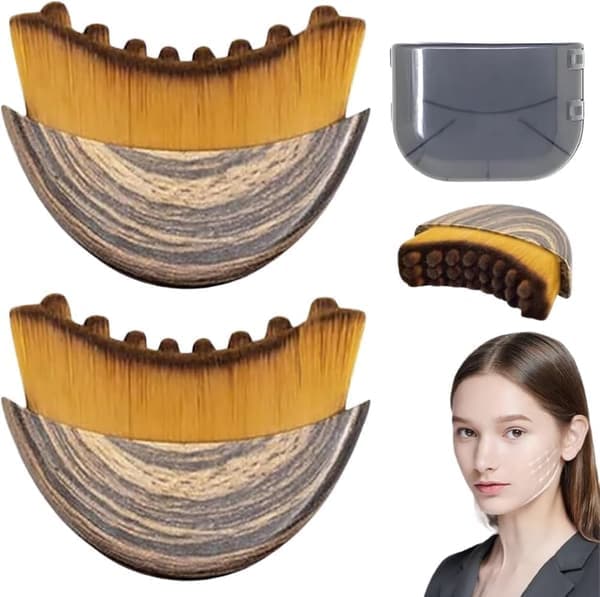 Lymfedrænage Ansigtsbørste - Ergonomisk Massagebørste til Ansigtet, Fremmer Blodcirkulation & Lindrer Træthed, 2 stk.