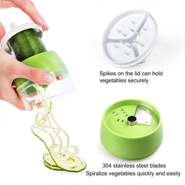 Fun Life Grønnsakskutter 4-i-1 Spiralizer Grønnsakshakker Fruktkutter KLB