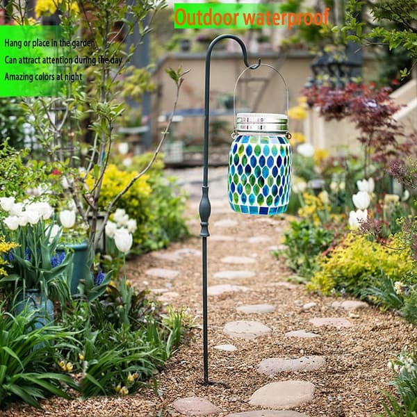 Mosaik solcellelampe udendørs loftslampe, solcellebordlampe og kold b