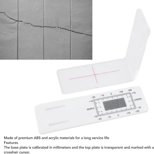 Crack Meter with Precision ABS Acrylic Stand for Angle Monitoring of Wall Cracks - Measure Development Over Time ...