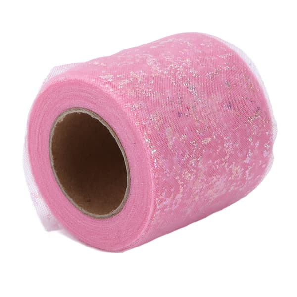 Tylstof DIY Håndværk Slidstyrke Symfoni Polyester Let Bærbare Tylruller 6cm Lyserød