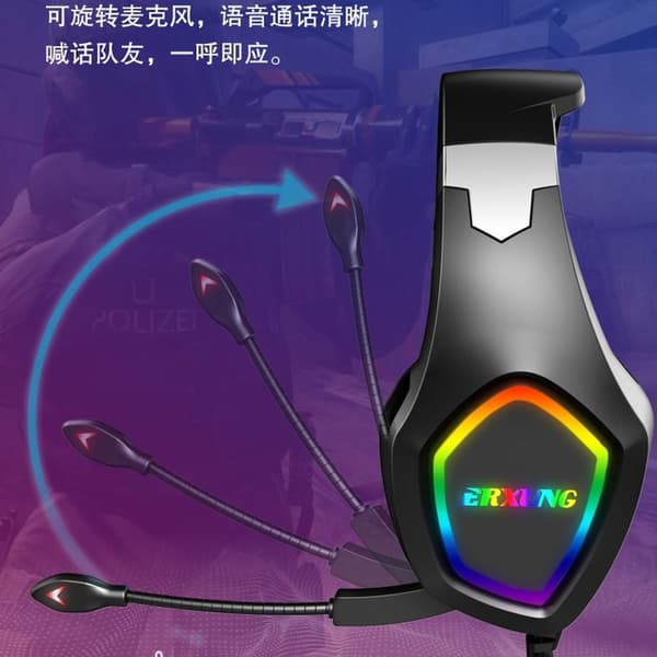 Gaming-headset med 7.1-bas surroundlyd, støjreducerende mikrofon