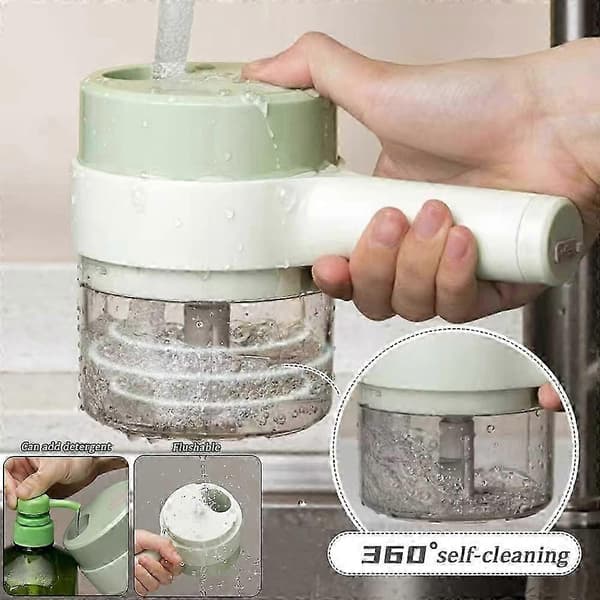 Multifunctional 4-in-1 Electric Vegetable Cutter, Handheld Portable Rechargeable Food Chopper & Garlic Press for Kitchen
