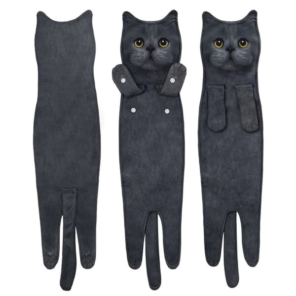 Söt Katt Handduk Mikrofiber Absorberande Handduk