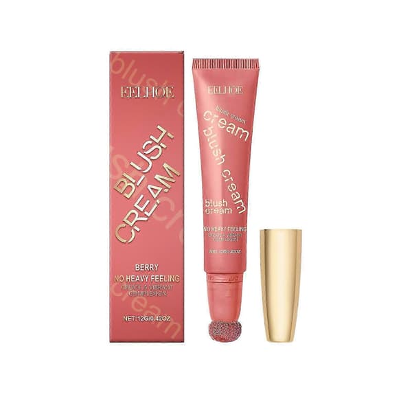 Light Shimmer Berry Blush Cream for Natural Rosy Glow, Easy Application