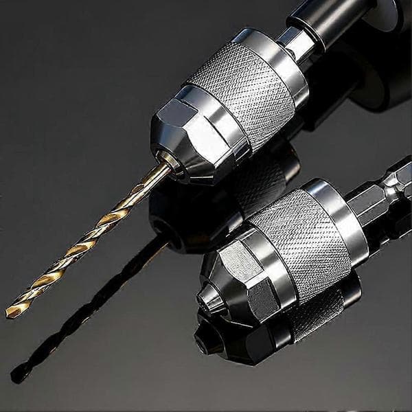Drill Chuck Adapter Quick Change Pneumatic Drill Chuck 3-Jaw Hex Shank Chuck Professional Converter Hex Shank Silver Silver