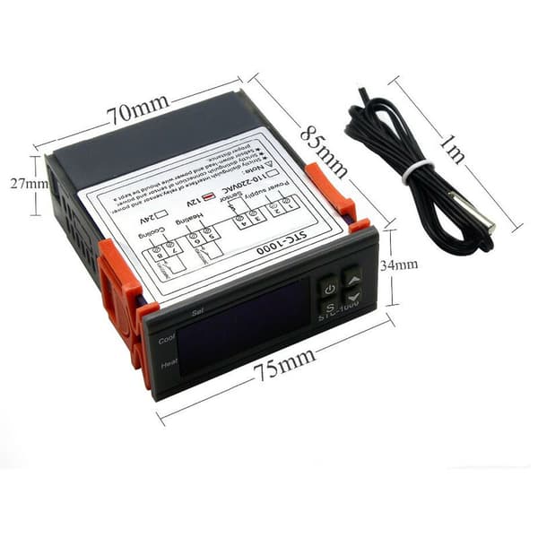 Digitalt display af termostat automatisk køling og varmekontakt, 24V