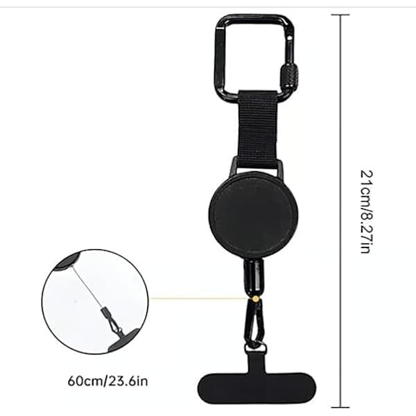 1/2-pack Retractable Anti-theft Phone Holder, Phone Strap, Smartphone Security Lanyard, Belt Clip 2pcs