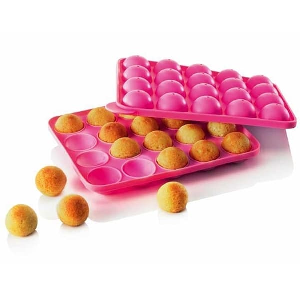 Cake Pops Silikonform 2 Deler Med Pinner Form Klubber Pinner Bakeform Rosa Rosa pink