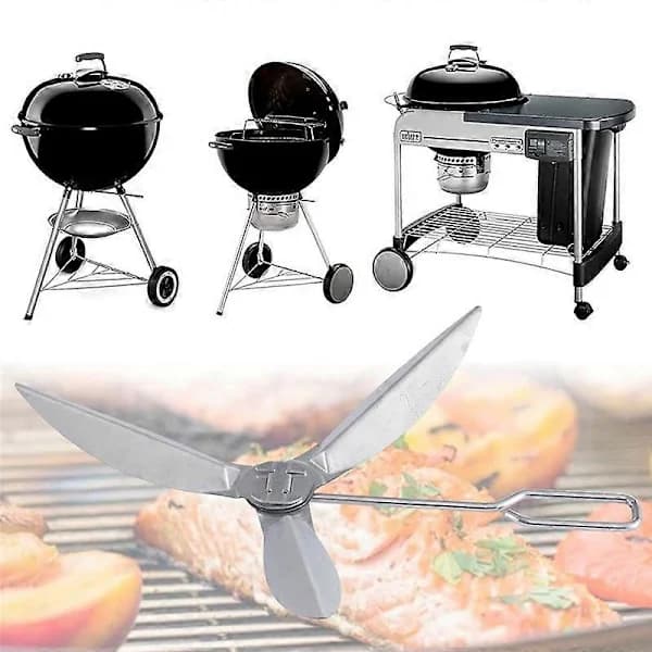 18,5 tommer One Touch Grillrensesæt Udskiftningssystem til askeskuffe i metal til kulgrill Sølv