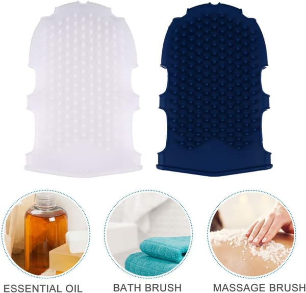 2 stk. silikone massagebørster badehansker brusebørster kropsskrub exfoliator til spa-brusebad (tilfældig farve)