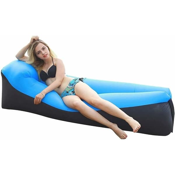Inflatable Sofa, Waterproof Inflatable Lounger with Creative Pillow, Tear-Resistant, Quick Inflation, Max Load 200 kg, Air Sofa for Bea-FX-