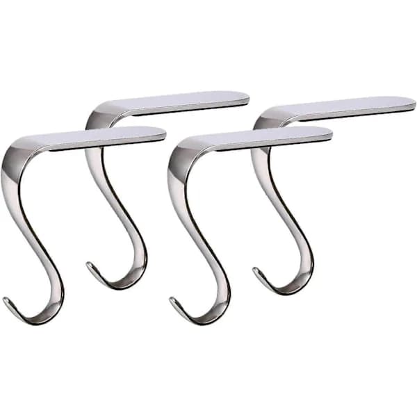 Julstrumpahållare för juldekoration (4-pack silver)