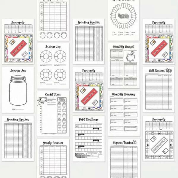 Notesbog Bullet Journal Spil, Dobbelt Spiralindbinding, Økonomisk Udgiftssporing Pakke