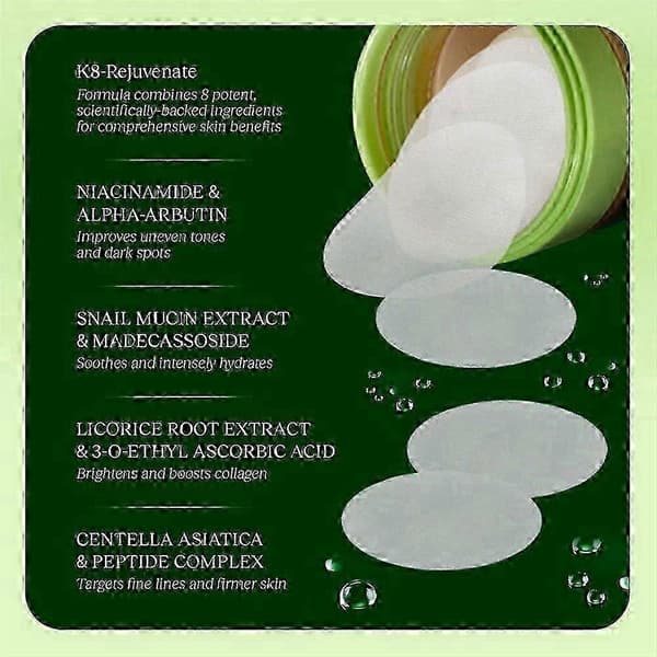 2x Jiyu Koreansk Hudpleie Anti-aldring, Mørke Flekker og Rynkereduserende Toner Pads_bs8z