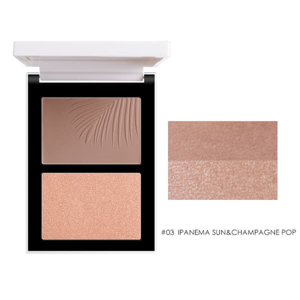 2-farget highlighterpudder ansiktskontur bronzer rouge lysere sminke #3