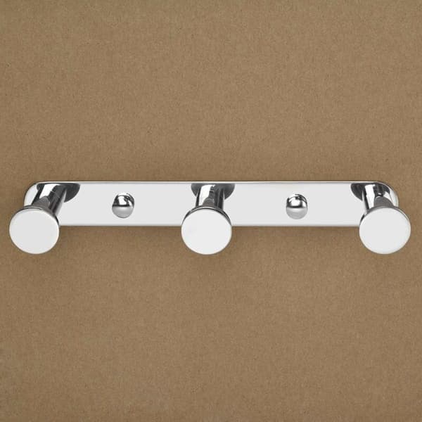 Wall Mounted Towel Rack with 3 Hooks in 304 Stainless Steel for Bathroom and Kitchen Doors (3 Hooks, Chrome)