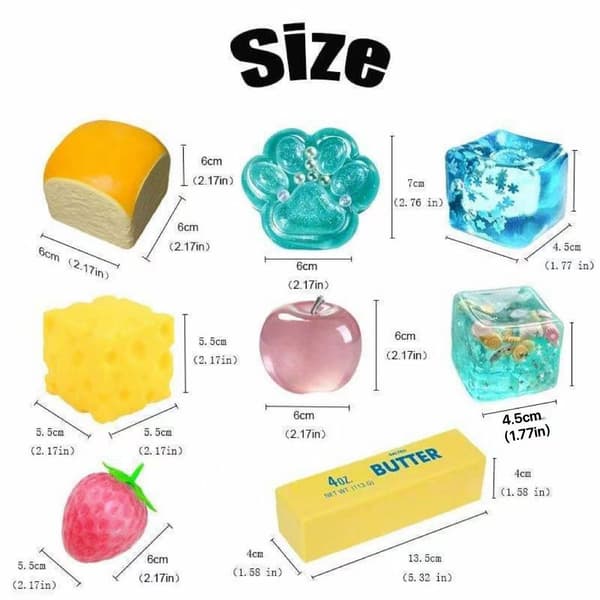 8-delars set Mystery Squishy Box Malt Socker Stresslindrande Fidget Leksaker, Kawaii Squishy Fidget Leksaker