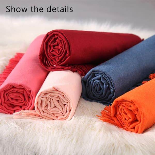 Oversized, soft cashmere feel shawl for women in bright red