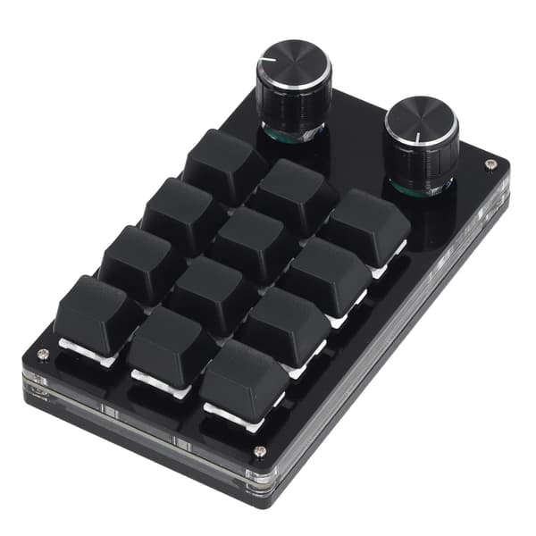 Mechanical Gaming Keyboard 12 Keys 2 Knobs Small OSU Gaming Keyboard DIY Programmable Keyboard with USB Cable