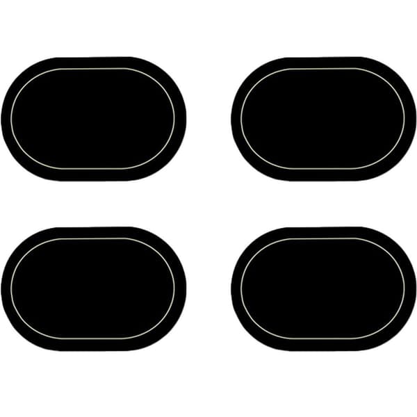 Sæt med 4 dækkeservietter i kunstlæder, dobbeltsidet, farve oval sort