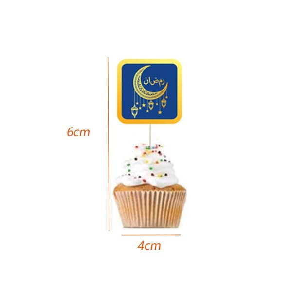 24 stk Eid Mubarak kagepynt Cupcake-pinde Muslimsk Ramadan festkage KLB
