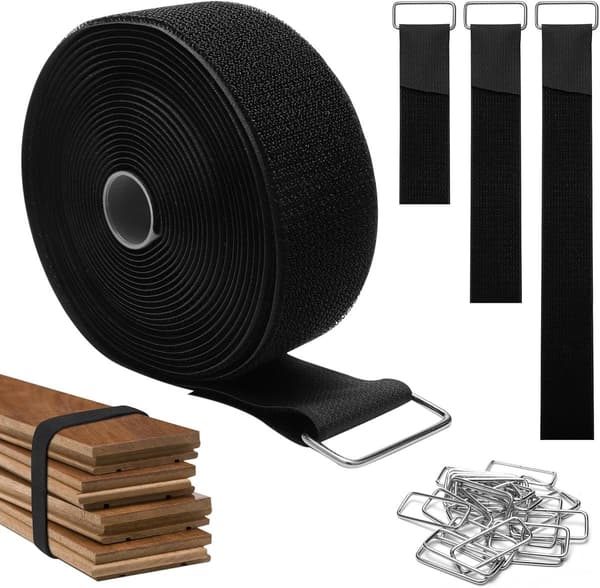 5M × 5CM Borrelås med 25 Metallspenner, Borrelås for Kabelhåndtering - Cyslmuk®