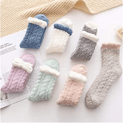 Bløde Fleece Damestrømper, Varme & Komfortable, 7 Par, Tykke & Fluffy