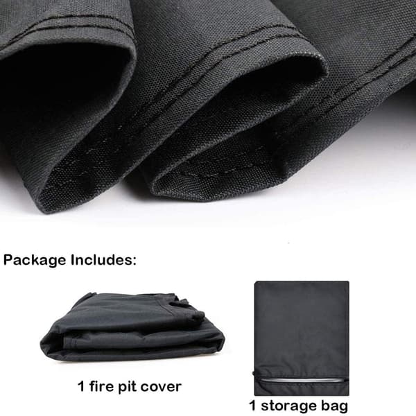 Fire Pit Cover Round, 32 Inch 600D Thick Waterproof Gas Fire