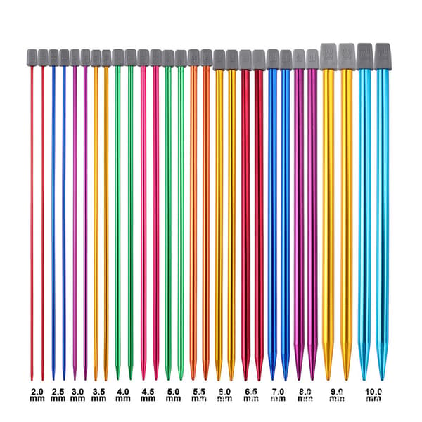14 par 35 cm farverige strikkepinde sæt