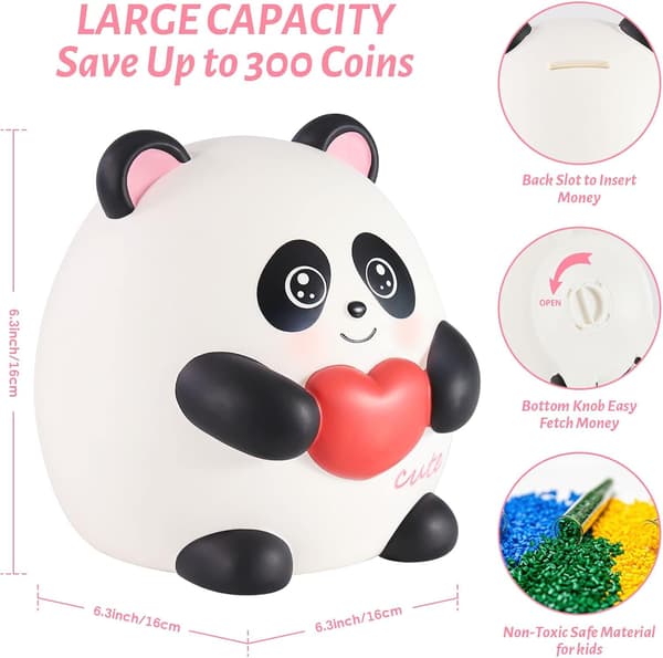 Barnsparbössa Panda Gris Spargris Original Present Leksak för Flickor