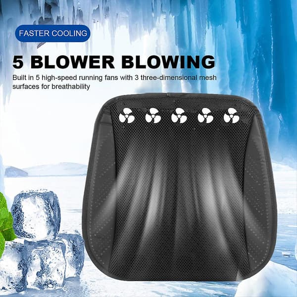 USB-kontakt Køleventilator Sædehynde til Bil Blød Skridsikker Base Bilsædehynde til Biler Køretøjssæder