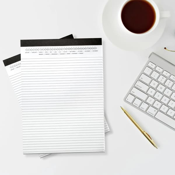 Notebook 8.5 x 11 Narrow Ruled Writing Pads for College and Office Notes, White, 3-Pack