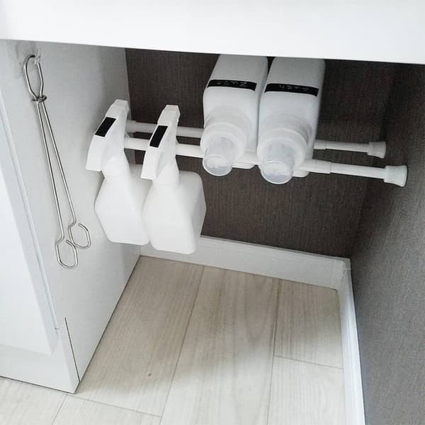 Non-slip Base Telescopic Rod No Drill Curtain Support Rod for Bedroom Home White Small Size White Small Size
