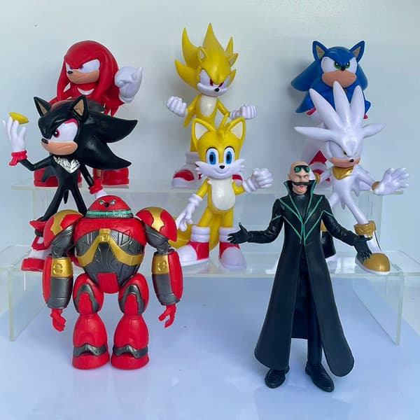 Sonic Figurer 8-pakning Bilpynt Kakedekorasjoner