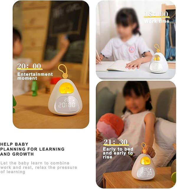 Children's Alarm Clock, Sleep Coach, Night Light, USB, DXGHC