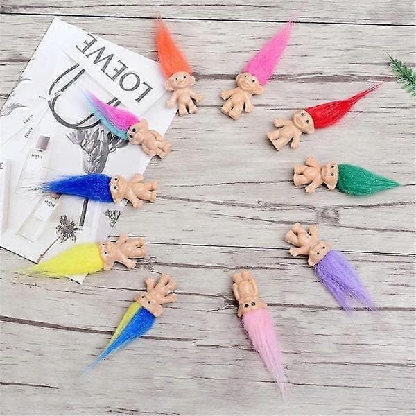 10 stk Mini Troldefigurer Dekorative Kagepynt Søde Kunst & Håndværk Samling Yndige Små Dukker til Dekoration