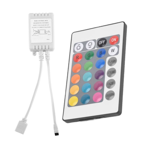 24-Key Remote Control + DC12V LED Controller RGB Control Box IR Strip Light for 5050 2835