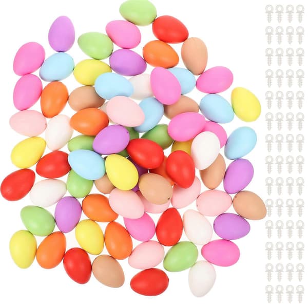 100 stk Påske Barn DIY Egg Ubehandlede Egg Umalte Simulerings-egg Håndverk