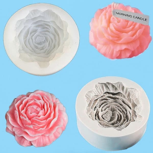 Silikone Lysform, 3D DIY Silikoneform Lysestøbeforme, Fødevaregodkendt Sojavoks Lysform 3,5*9,5cm