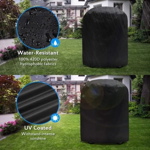 Grillovertræk Vandtæt Beskyttelse til Gasgrill Udendørs Grillovertræk Sort 70 x 75 cm