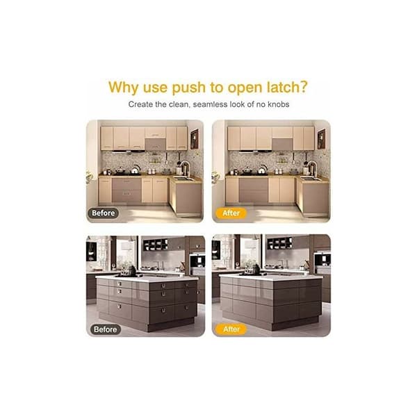 Pieces Push-to-Open Magnetic Door Cabinet Push Open Push Cabinet Magnetic Closure for Cabinet System Buffer Hinge Latch Metal Closures Magnetic Latch