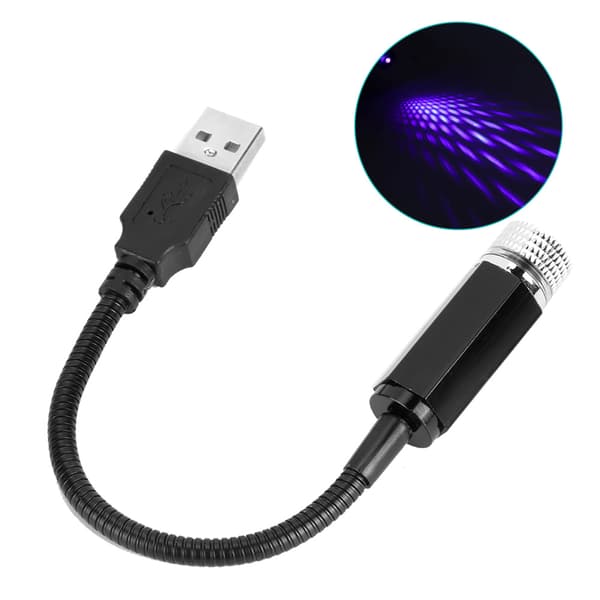 USB Bil Tak Stjernehimmel Lys Romantisk Universell Stemningsprojektor Dekorativ Lampe Blå Lilla