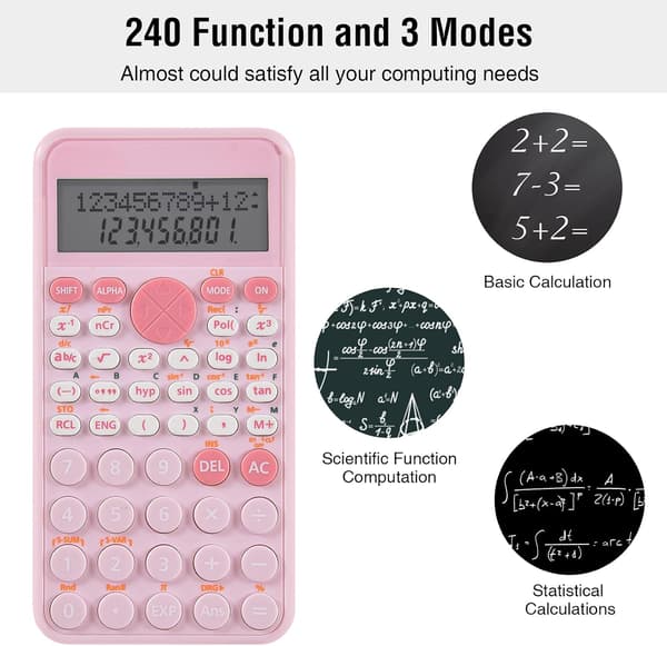 Standard Scientific Calculator with 2 Lines, Portable and Cute for School