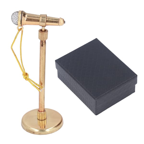 Adjustable Miniature Microphone Replica Model Mini Musical Instrument Decoration for 1:12 Dollhouse