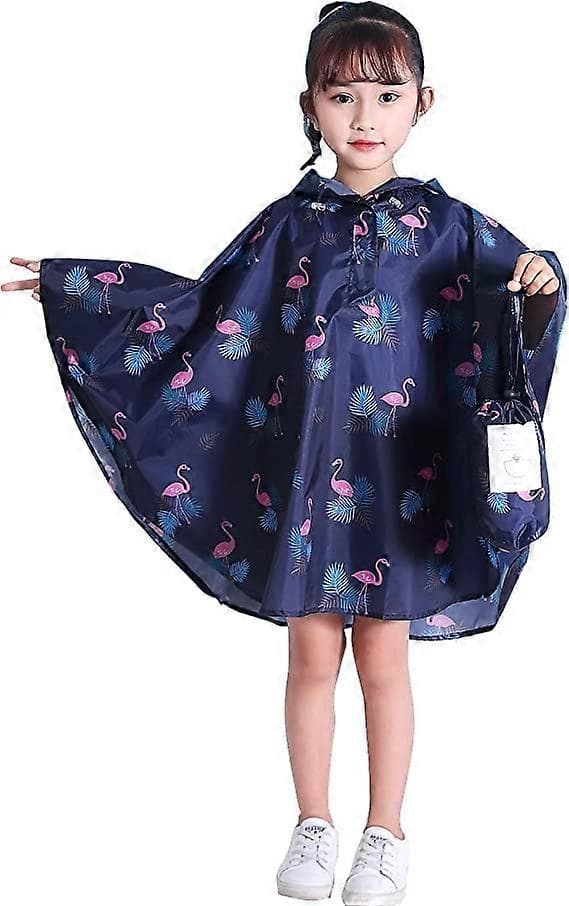 Regnjakke Unisex Barn Jenter Poncho Barn Regnjakke Med Hette Flaggermusermet Med Hette 1-12 År Anbefalt Høyde 80-100CM
