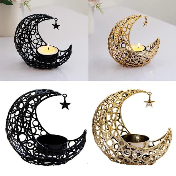 Eid Decoration Candlestick Moon Shaped Candle Holder