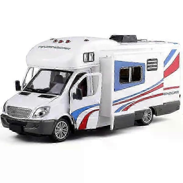1:32 Rejse-autocamper camping fritid pop-up-boks indbyggede møbler lyd og lys træk tilbage alle 2025-FX-